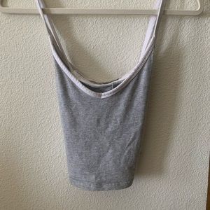 Gray crop top